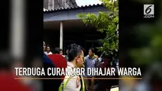 Diduga hendak mencuri motor, seorang pemuda asal Madura, babak belur dihajar warga rangkah Surabaya.