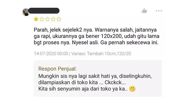 8 Potret Balasan Ulasan Admin Online Shop Ini Bikin Geleng Kepala
