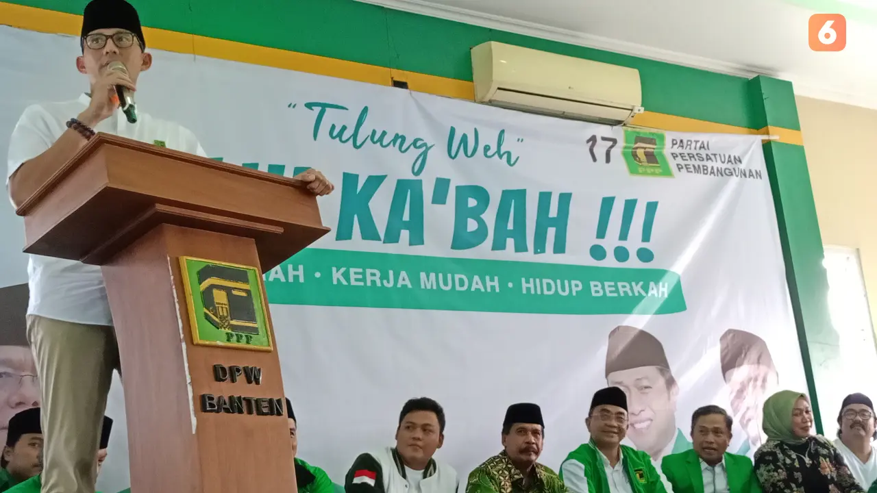 Sandiaga Uno Saat Bertemu Dengan DPW PPP Banten, Di Kota Serang. (Sabtu, 19/08/2023). (Yandhi Deslatama/Liputan6.com).