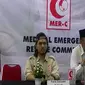 Warga Negara Indonesia (WNI) yang merupakan relawan MER-C di Gaza bernama Farid Zanzabil Al Ayubi (kiri) berhasil dievakuasi dan tiba di Indonesia pada Rabu (13/12/2023). (Tangkapan Layar Zoom)