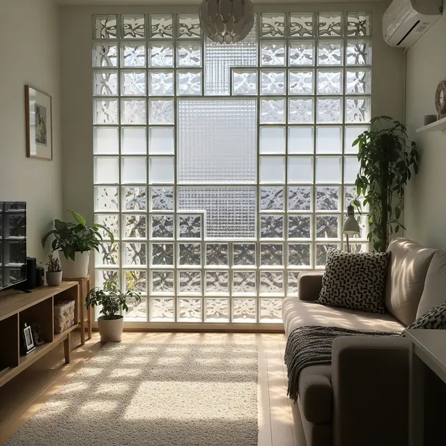 Rumah Sederhana dengan Banyak Glass Block agar Lebih Terang (Image by Gemini AI)