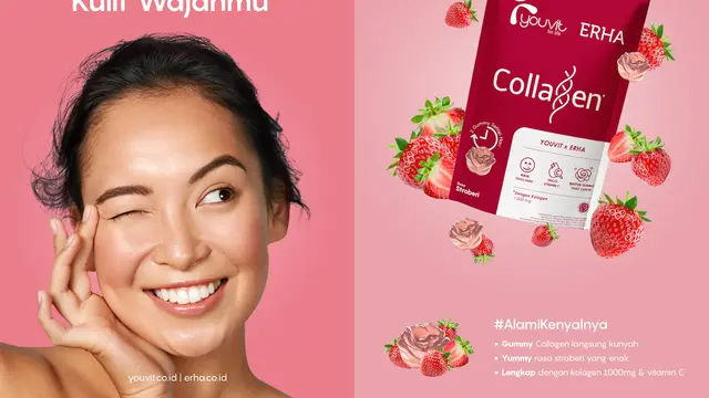 YOUVIT X ERHA Suplemen kulit dari kolagen dan vitamin C dalam bentuk permen