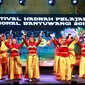 Ratusan pelajar dan santri dari 20 kota meriahkan Festival Hadrah Banyuwangi. (foto: ©2019 Merdeka.com)