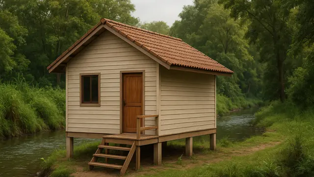 Model Rumah Sederhana di Pinggir Sungai Kecil yang Inspiratif