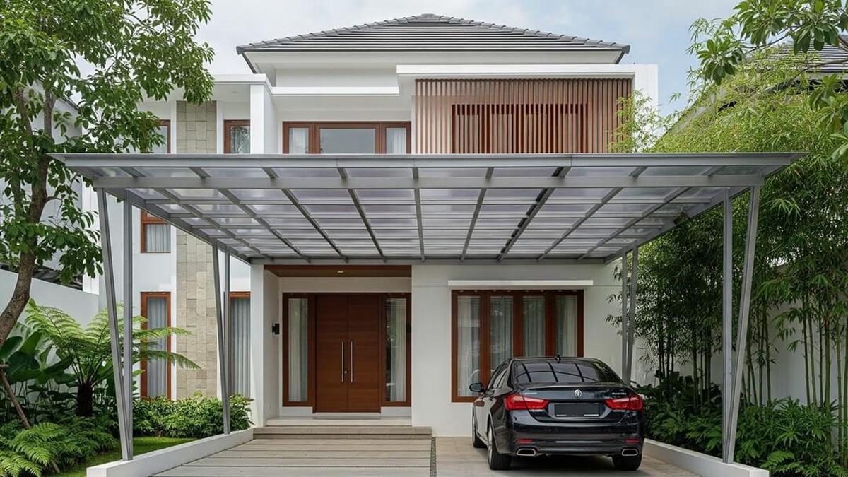10 Inspirasi Carport Hemat Tempat tapi Terlihat Luas untuk Rumah Minimalis, Muat Mobil Besar