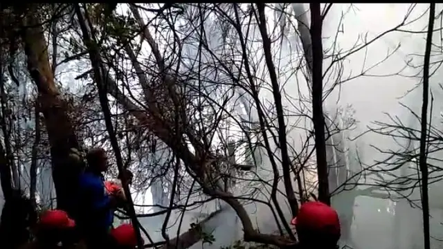 Kebakaran lahan Kawah Putih