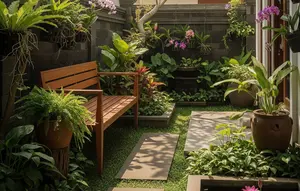 6 Model Bangku Kayu yang Menyatu dengan Taman, Duduk Santai di Area Hijau