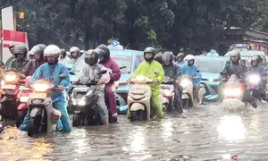 Banjir menggenangi Jalan DI Panjaitan, Jatinegara, Jakarta Timur (Jaktim), Kamis (29/1/2026) pagi. Genangan air setara betis orang dewasa itu berdampak pada arus lalu lintas yang padat merayap. (Foto: Dokumentasi Antara)