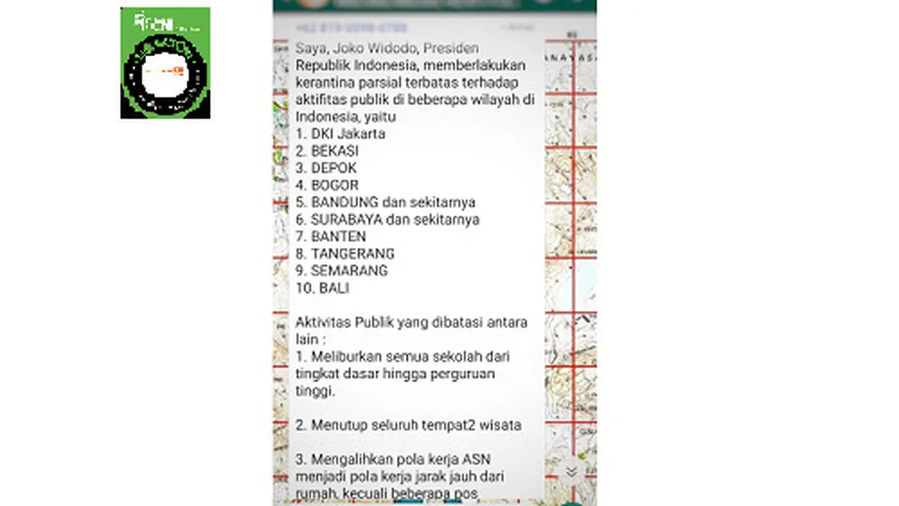 Potongan gambar Presiden Jokowi Berlakukan Lockdown 10 Wilayah