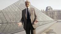 I M Pei, arsitek di balik bangunan termasuk piramida kaca di luar Museum Louvre Paris. (AP/Pierre Gleizes)