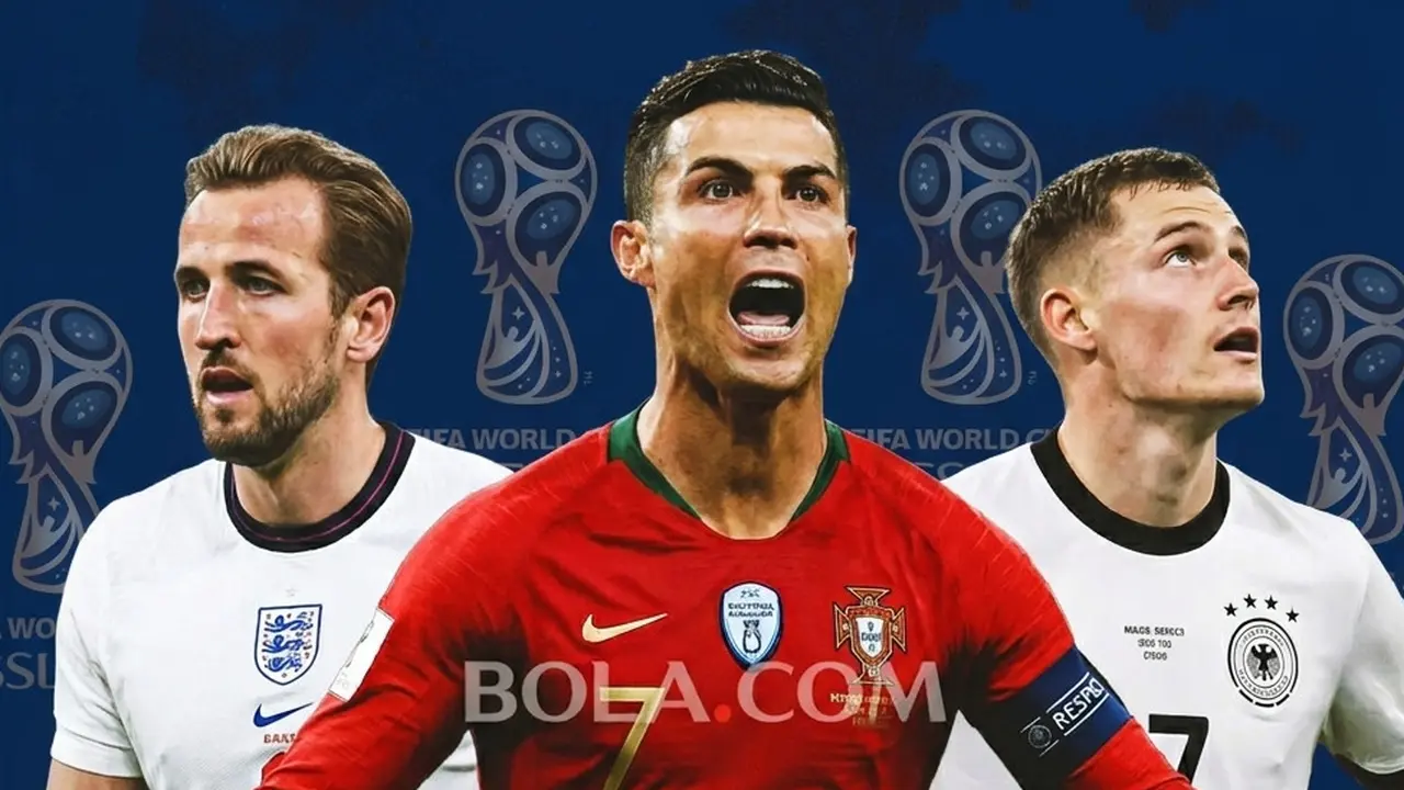 Ilustrasi bintang Piala Dunia 2026, Harry Kane, Cristiano Ronaldo, Florian Wirtz. (Bola.com/AFP/Gemini)