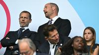 Pangeran William ditemani Putri Charlotte menonton pertandingan final  Piala Eropa Wanita UEFA 2025. (dok. Fabrice COFFRINI / AFP)