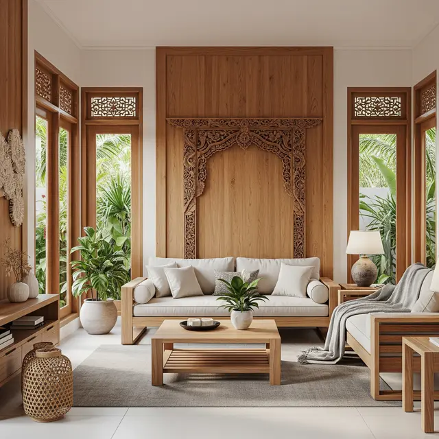 Rumah Sederhana Tapi Mewah dengan Interior Nuansa Kayu Alami