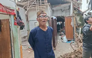 Foto Rumah Diding Boneng yang Sempat Ambruk, Nyaris Rata Dengan Tanah