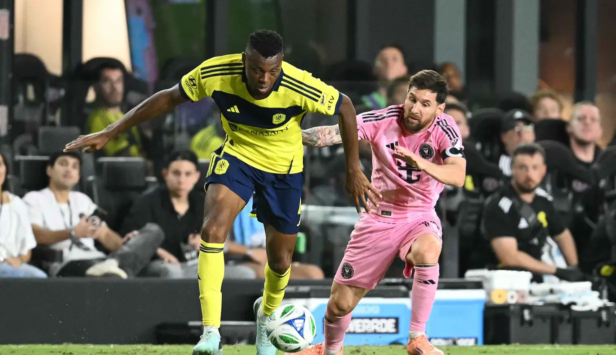 Duel Inter Miami vs Nashville merupakan laga pertama babak playoff MLS dalam format best of three Eastern Conference. (Chandan Khanna/AFP)