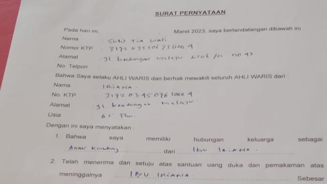 Isi Surat yang Diduga dari Pertamina untuk Korban Kebakaran Depo Pertamina Plumpang