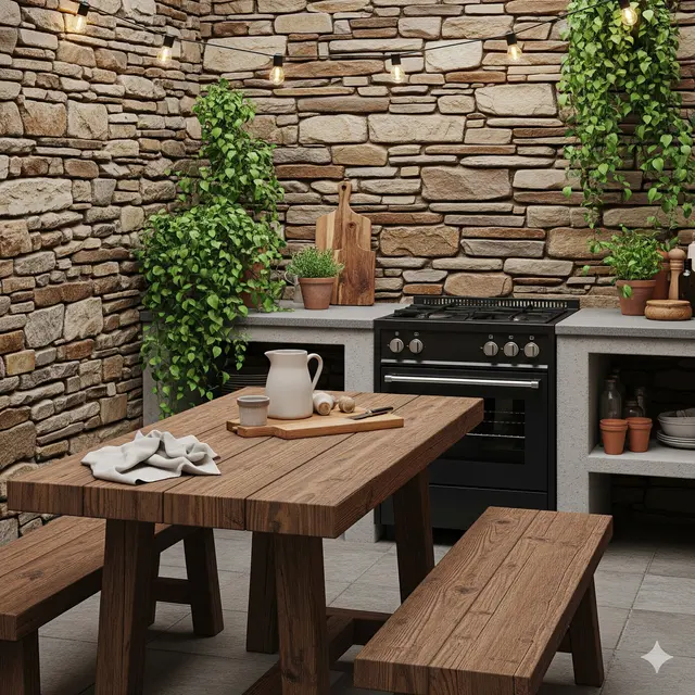 Inspirasi Desain Dapur Kecil Outdoor. Gemini