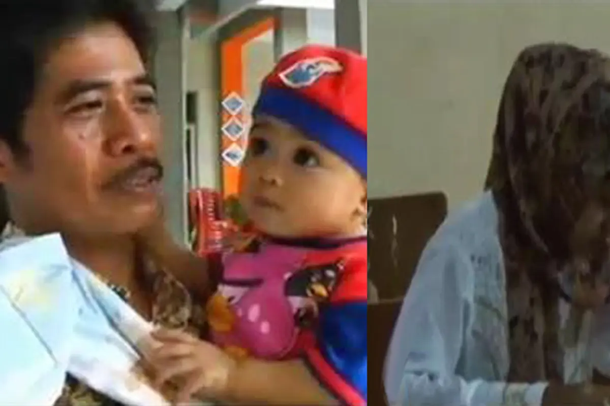 Istri UN Paket C, Suami dan Balita Seria Menunggu di Sekolah