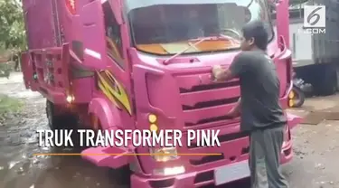 Truk yang satu ini begitu menarik perhatian karena dimodifikasi ala robot transformer.