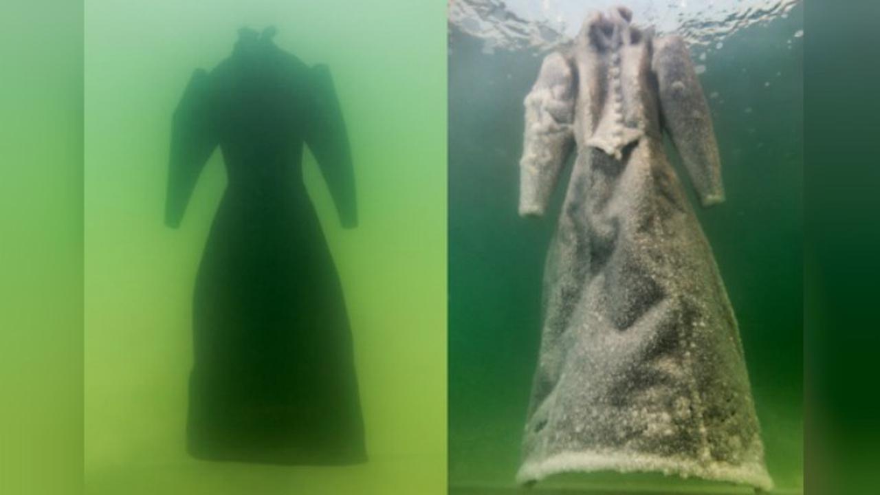 Gaun berubah mengkristal setelah dua bulan ditenggelamkan di Laut Mati
