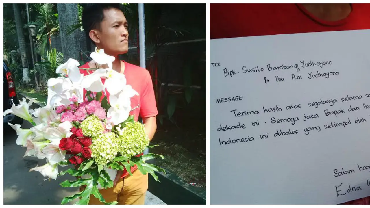 Tukang Jahit Ani Yudhoyono Kirim Karangan Bunga Terima Kasih