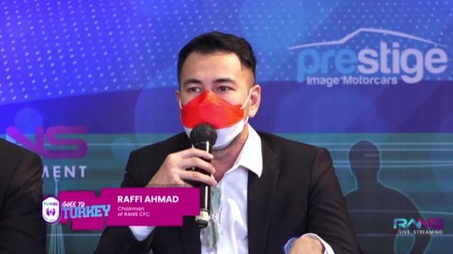 Raffi Ahmad saat jumpa pers secara virtual, Senin (16/8/2021).
