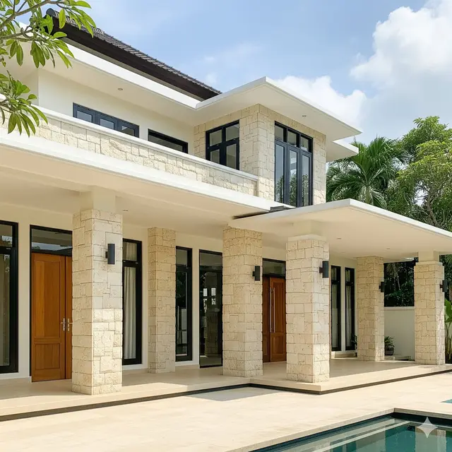 Modern Tropis dengan Batu Palimanan