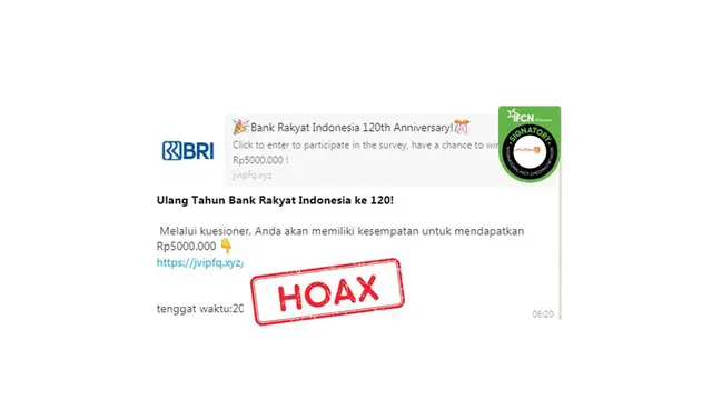 Cek Fakta Bank BRI bagikan uang