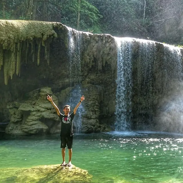 Air terjun Tumburano di Wawonii kabupaten Konawe Kepulauan, memiliki sejarah dan keindahan unik.(Liputan6.com/Ahmad Akbar Fua)
