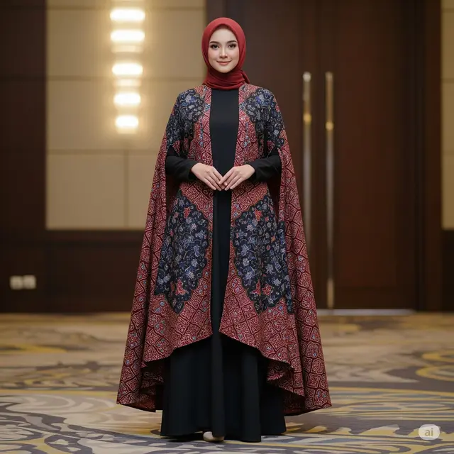 Model Baju Gamis Batik Pesta Elegan Terbaru 2025. Foto: Gemini