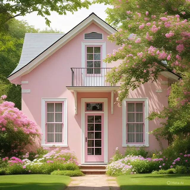 Cat rumah Merah Muda Lembut