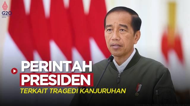 Berita video Presiden Jokowi (Joko Widodo) telah mengeluarkan pernyataan terkait tragedi Stadion Kanjuruhan, di mana terdapat perintah yang ditujukan untuk Menpora, Kapolri, dan Ketua Umum PSSI, Minggu (2/10/2022).