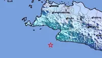 Gempa Magnitudo 5,9 mengguncang wilayah Bayah Banten, Rabu (3/1/2024), pukul 07.53.49 WIB. (Liputan6.com/ Dok BMKG)