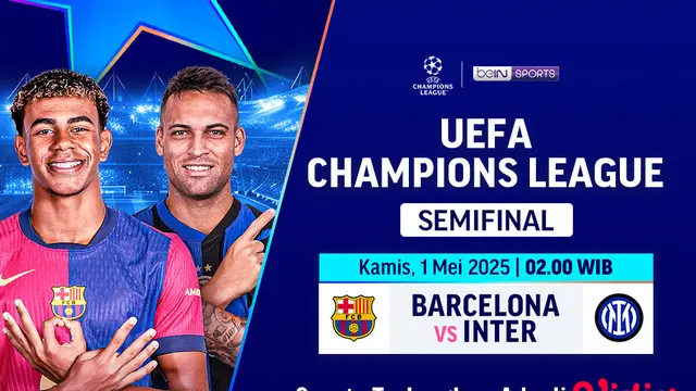Jadwal Live Streaming Big Match Liga Champions: Barcelona vs Inter Milan di Vidio