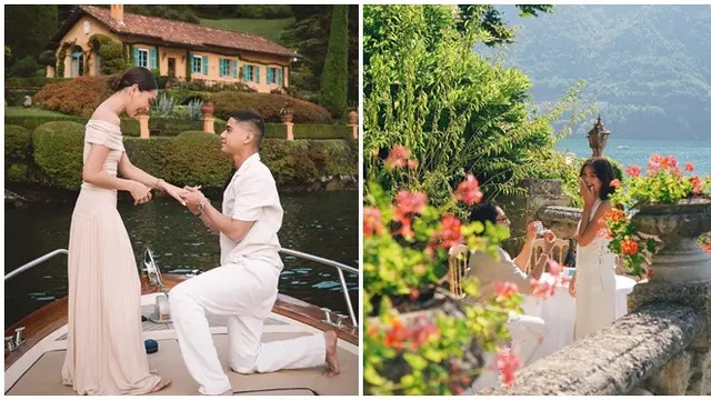 6 Beda Gaya Alyssa Daguise dan Amanda Rawles ketika Dilamar, Lake Como Jadi Saksi