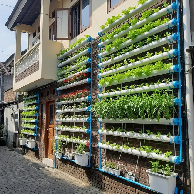 Contoh Rumah di Gang Sempit Tapi Tetap Punya Kebun (AI)