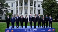 Presiden AS Joe Biden menjadi tuan rumah KTT AS-ASEAN di Gedung Putih, Kamis (12/5). (AP)