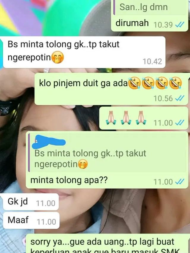 6 Chat Teman Malu-Malu Pinjam Duit Ini Bikin Geleng Kepala