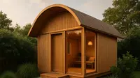Desain Rumah Kecil dari Kayu dan Bambu yang Tetap Modern (created by AI)