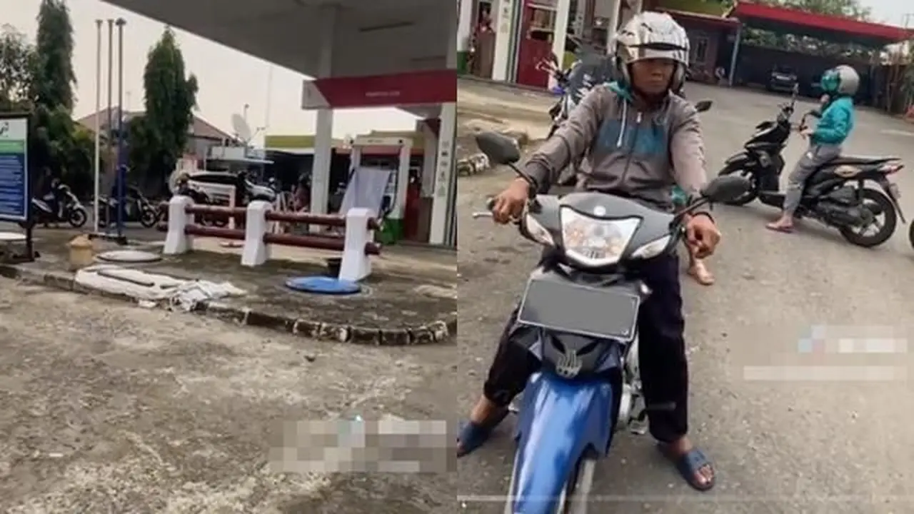 Mengisi Bensin Motor di SPBU Ini Antreannya Seperti Main Ular Tangga