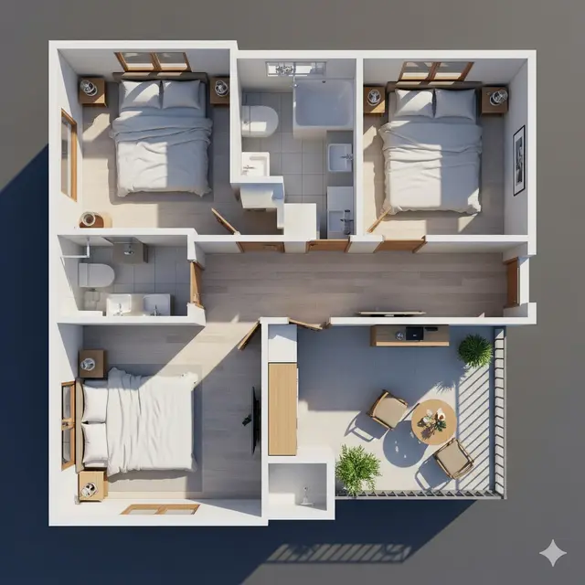 Desain Rumah Sederhana 3 Kamar Ukuran 8x10