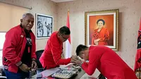 Wali Kota Solo Gibran Rakabuming Raka telah tiba di kantor DPP PDIP, di kawasan Menteng, Jakarta Pusat, Senin (22/5/2023).