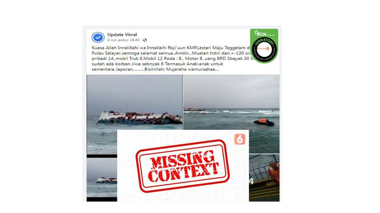 Cek Fakta KMP Lestari Maju tenggelam