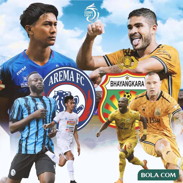 BRI Liga 1 - Duel Antarlini - Arema FC Vs Bhayangkara FC