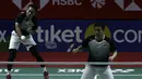 Ganda putra Indonesia, Mohammad Ahsan/Hendra Setiawan saat melawan ganda Jerman, Mark Lamsfuss/Marvin Seidel, pada Blibli Indonesia Open 2019 di Istora Senayan, Jakarta, Rabu (17/7). Ahsan/Hendra menang 21-16, 21-17. (Bola.com/Yoppy Renato)