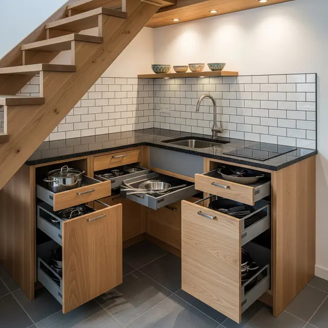 Model Dapur Kecil di Bawah Tangga