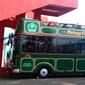 Bus Tingkat Macito berhenti beroperasi tidak lagi mengantar wisatawan keliling kota sejak awal Agustus lalu (Liputan6.com/Zainul Arifin)