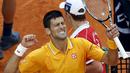 Ekspresi Novak Djokovic usai memastikan gelar keduanya di ajang Monte Carlo Masters (REUTERS/Jean-Paul Pelissier)