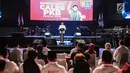 Presiden Joko Widodo memberikan paparan saat menghadiri konsolidasi calon legislatif Partai Kebangkitan Bangsa (PKB) Pemilu 2019 sekaligus haul Abdurrahman Wahid, Gus Dur di Balai Sarbini, Jakarta, Senin (17/12). (Liputan6.com/Faizal Fanani)