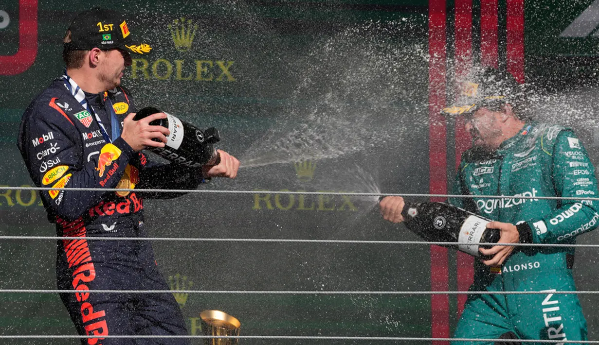 Dua balapan tersisa F1 adalah GP Las Vegas (18 November) dan GP Abu Dhabi (26 November), untuk mencari siapa runner-up musim ini. (AP Photo/Andre Penner)